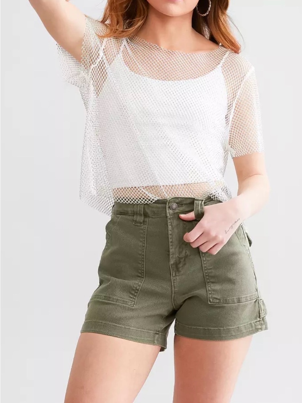 Mica green cargo shorts